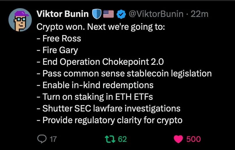 Trump won, and crypto with it